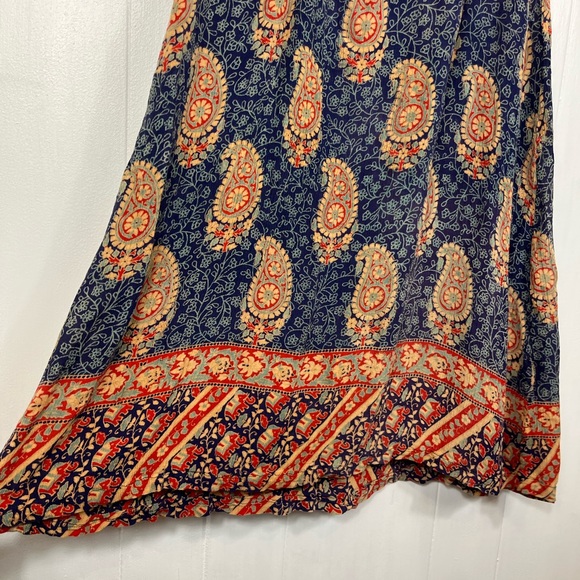 Vintage Bohemian Elephant Paisley Print Maxi Dress Sz M - Picture 6 of 10